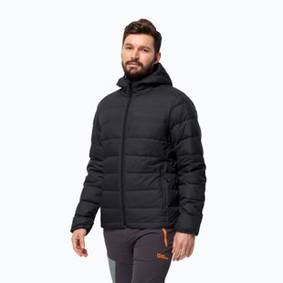 Jack Wolfskin Jack Wolfskin Ather Down Hoody jachetă de ploaie negru pentru bărbați