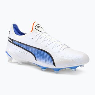 PUMA King Ultimate FG/AG ghete de fotbal pentru bărbați puma alb/puma negru/blue glimmer/ultra orange