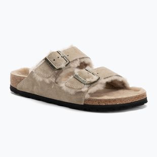 Papuci BIRKENSTOCK Arizona Shearling SL Narrow taupe