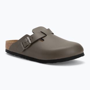 Papuci BIRKENSTOCK Boston NL Narrow smooth leather concrete gray