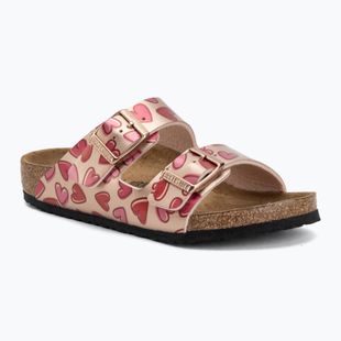 Papuci pentru copii BIRKENSTOCK Arizona Birko-Flor Narrow electric metallic copper hearts