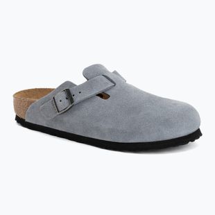 Șlapi BIRKENSTOCK Boston Suede Leather stone blue