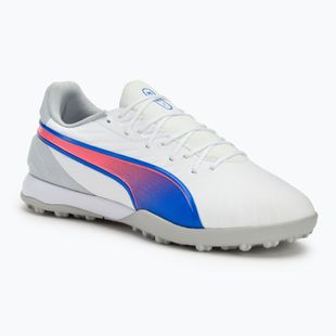 Încălțăminte de fotbal PUMA King Match TT puma white/bluemazing/flat light grey/sunset glow