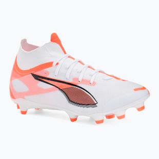 Încălțăminte de fotbal pentru bărbați PUMA Ultra 5 Match+ FG/AG puma white/puma black/glowing red