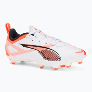 Încălțăminte de fotbal pentru copii PUMA Ultra 5 Play FG/AG Jr puma white/puma black/glowing red
