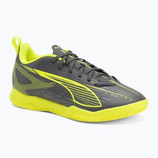 Încălțăminte de fotbal pentru copii PUMA Ultra 5 Play IT Jr matte aged silver/yellow alert/puma aged silver