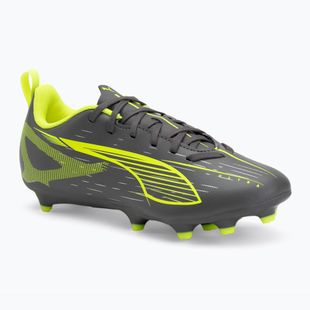 Încălțăminte de fotbal pentru copii PUMA Ultra 5 Play FG/AG Jr matte aged silver/yellow alert/puma aged silver