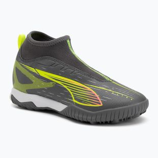 Încălțăminte de fotbal pentru copii  PUMA Ultra 5 Match+ LL TT + Mid Jr matte aged silver/yellow alert/puma aged silver