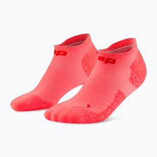 Șosete compresive pentru bărbați CEP Ultralight No Show 4.0 neon coral/red
