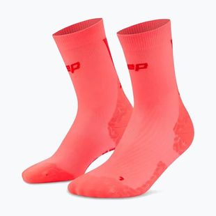 Șosete compresive pentru bărbați CEP Ultralight Mid Cut 4.0 neon coral/red