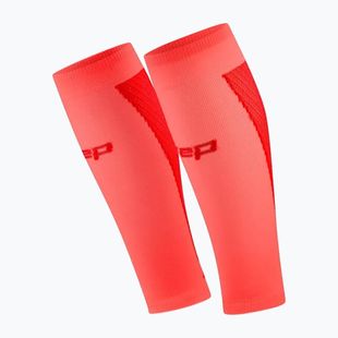 Benzi de compresie pentru gambe bărbați CEP Ultralight Calf 4.0 neon coral/red