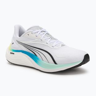 Pantofi de alergare bărbați PUMA Electrify Nitro 4 puma white/mint melt/speed blue