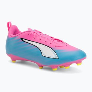 Încălțăminte de fotbal pentru copii PUMA Ultra 6 Play FG/AG Jr poison pink/puma white/sun stream/bright aqua/puma black