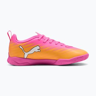 Încălțăminte de fotbal pentru copii PUMA Ultra 6 Play It Jr poison pink/puma wht/sun stream/bright aqua/puma blk