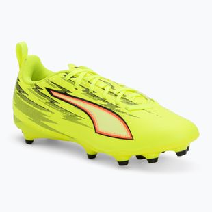 Încălțăminte de fotbal pentru copii PUMA Ultra 6 Play FG/AG Jr yellow alert/puma black/glowing red/lime squeeze
