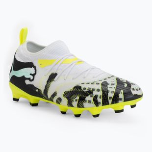 Încălțăminte de fotbal pentru copii PUMA Future 9 Match Creativity Fg/Ag Jr yellow alert/mint jelly/puma white/puma black