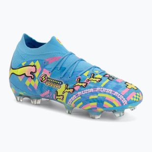 Încățăminte de fotbal PUMA Future 9 Ultimate Advanced Level FG puma white/blue glimmer/pink glimmer/yellow alert