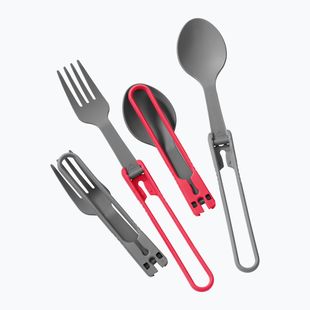 MSR Folding Utensile Spoon & Fork 4 roșu / gri set de tacâmuri