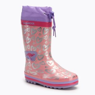 Cizme pentru copii KangaROOS K-Rain lavender / metallic heart