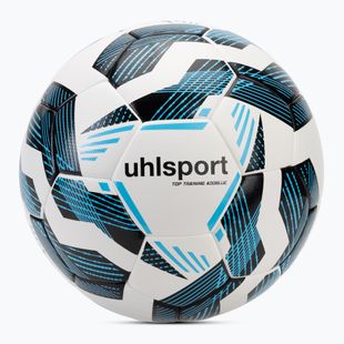 Minge de fotbal uhlsport Fairtrade Top Training Addglue white/black/fluo blue mărime 5