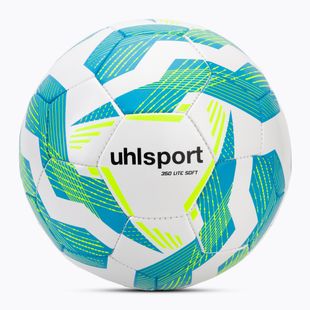 Minge de fotbal uhlsport Lite Soft 350 white/light blue/fluo yellow mărime 4