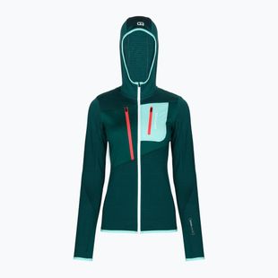 Pulover de trekking pentru femei Ortovox Fleece Grid Hoody dark pacific 87201