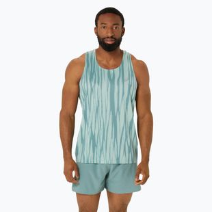 Tank top de alergare pentru bărbați ASICS  Road All Over Print Singlet light celadon/celadon