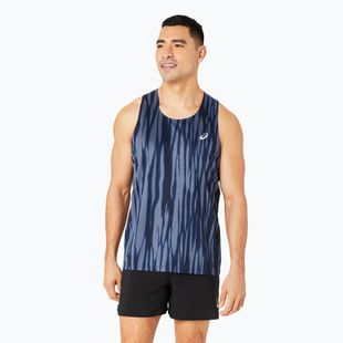 Tank top de alergare pentru bărbați ASICS  Road All Over Print Singlet blue expanse/midnight
