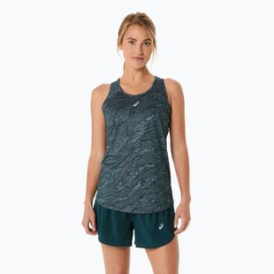 Tank top de alergare pentru femei ASICS Road All Over Print Tank saxon green/light ube