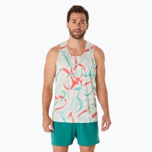 Tank top de alergare pentru bărbați ASICS  Road All Over Print Singlet birch