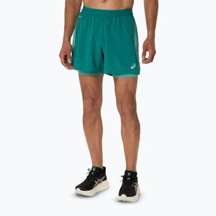 Pantaloni scurți de alergare pentru bărbați ASICS Road 2N1 5IN rainy lake/light teal