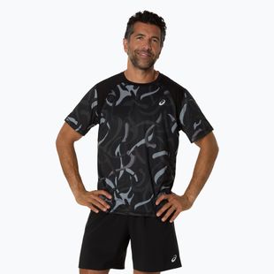 Tricou de alergare pentru bărbați ASICS Road All Over Print Top performance black