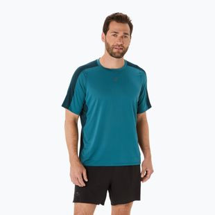 Tricou de alergare pentru bărbați ASICS Fujitrail Elite Top atlantis blue/saxon green