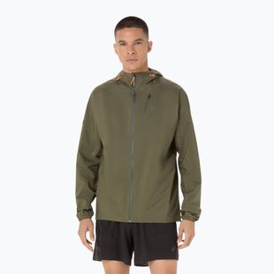 Geacă de alergare pentru bărbați ASICS Fujitrail Elite Waterproof mantle green