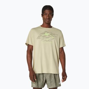 Tricou de alergare pentru bărbați ASICS Fujitrail Logo SS khaki