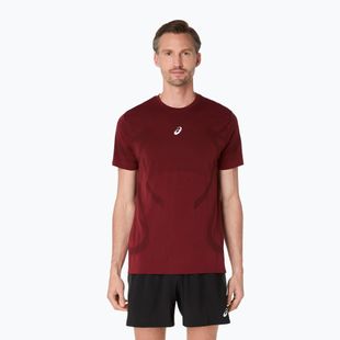 Tricou de alergare pentru bărbați ASICS Road Seamless dark red planet