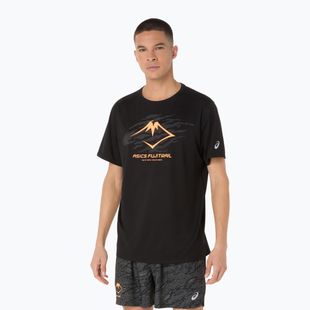 Tricou de alergare pentru bărbați ASICS Fujitrail Logo SS performance black