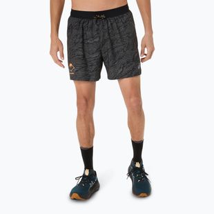Pantaloni scurți de alergare pentru bărbați ASICS Fujitrail All Over Print 5IN performance black