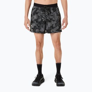 Pantaloni scurți de alergare pentru bărbați ASICS Fujitrail All Over Print 5IN performance black/carbon/cream