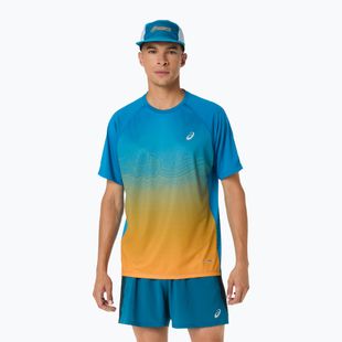 Tricou de alergare pentru bărbați ASICS Road Fade SS Aegean Blue/Yamabuki