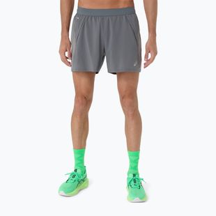 Pantaloni scurți de alergare pentru bărbați ASICS Road 5IN clay grey/steel grey/illuminate green