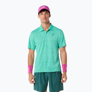Tricou de tenis pentru bărbați ASICS Match Jacquard Polo Aurora Green