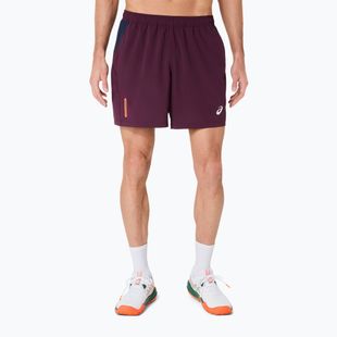 Pantaloni scurți de tenis pentru bărbați ASICS Padel Court 7IN dark aubergine