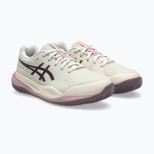 Încălțăminte de tenis pentru copii ASICS Gel-Resolution X GS Clay soft oat/dark aubergine