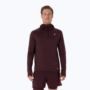 Bluză de alergare pentru bărbați ASICS Road Winter Ls Hoodie dark currant