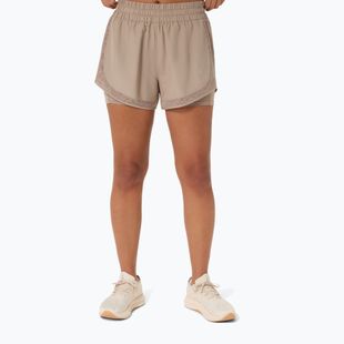 Pantaloni scurți de alergare pentru femei ASICS Nagino Run 2-N-1 greige