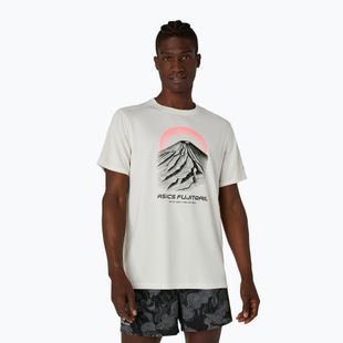 Tricou de alergare pentru bărbați Asics Fujitrail Logo Ss Top Cream