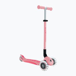 Trotinetă cu 3 roți pentru copii Globber Primo Foldable Plus Lights pastel pink