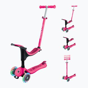 Trotinetă cu 3 roți pentru copii Globber Go.Up Sporty Lights fuchsia