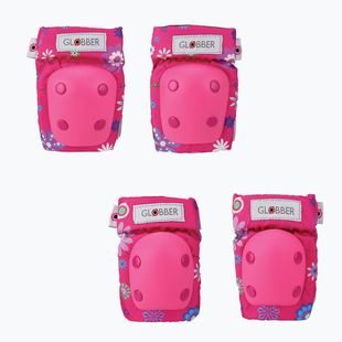 Set de apărători pentru copii Globber Toddler deep pink/flowers